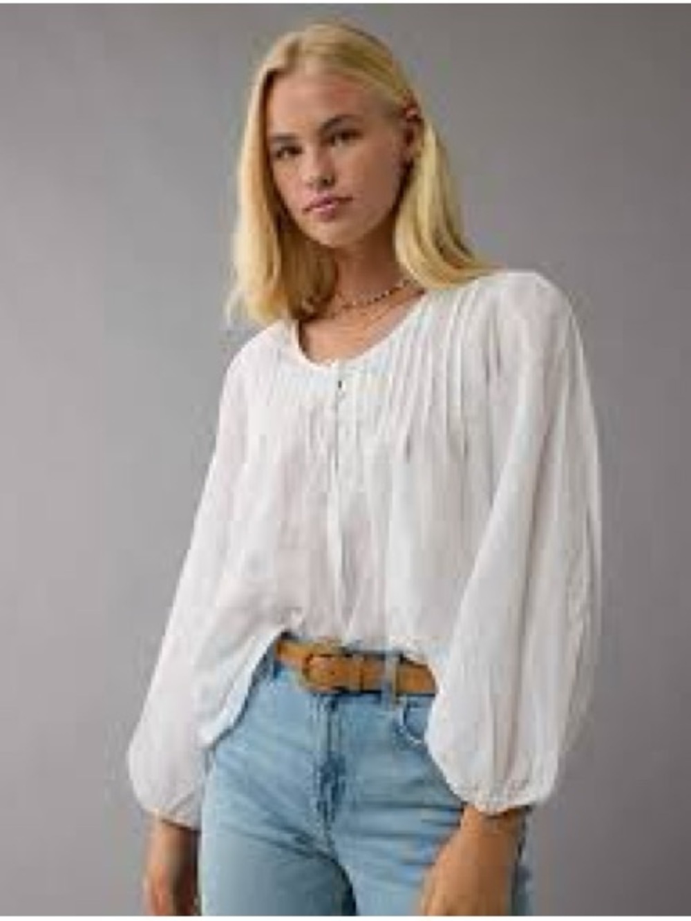 AE Long-Sleeve Breezy Boho Blouse